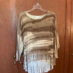 Tie dye fringed shirt